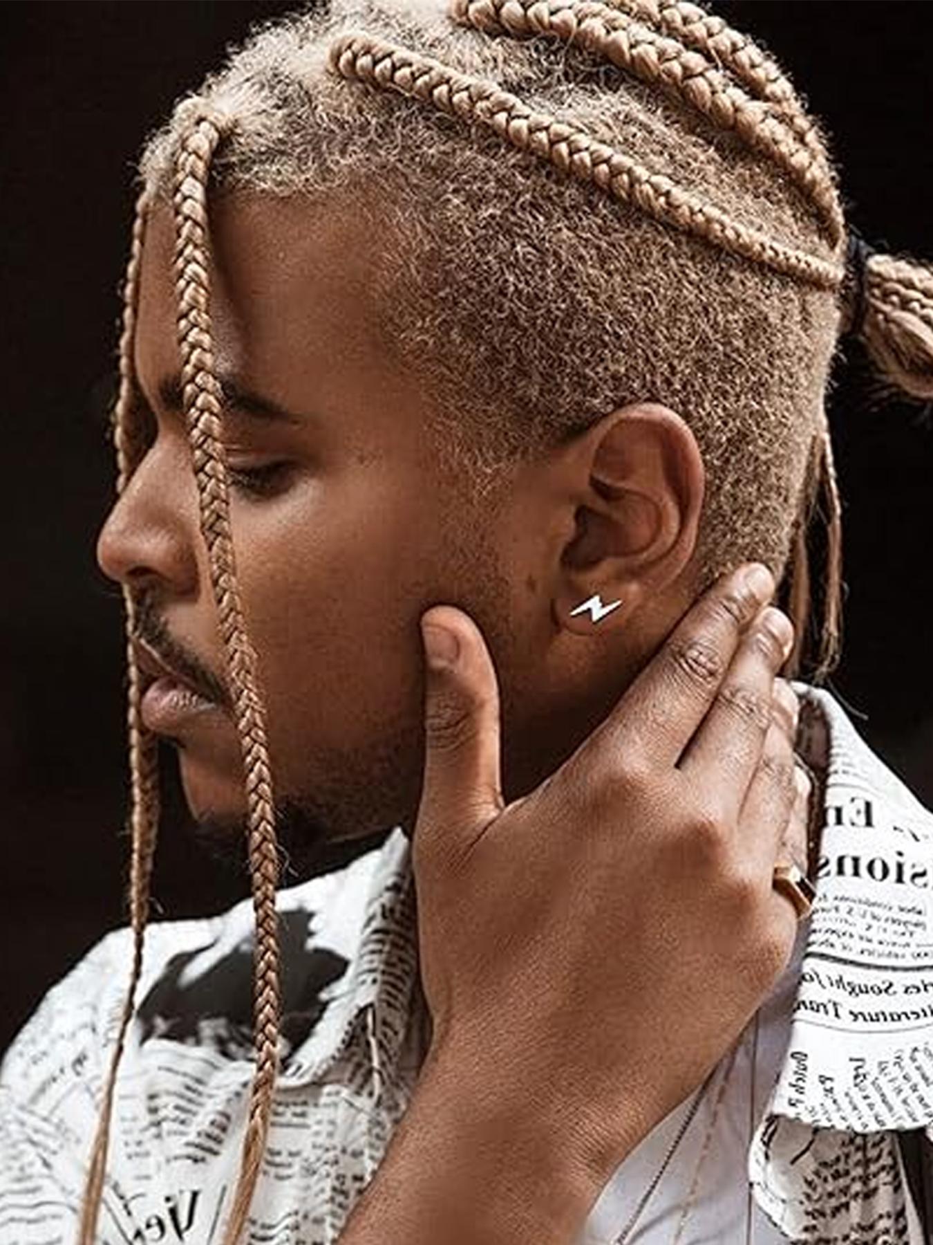 Punk Style Screw & Star & Lightning Design Earrings Set, 12 Pairs Stainless Steel Stud Earrings for Men & Women, Fashion Stainless Steel Jewelry for Party, Exquisite Jewelry for Birthday Gift