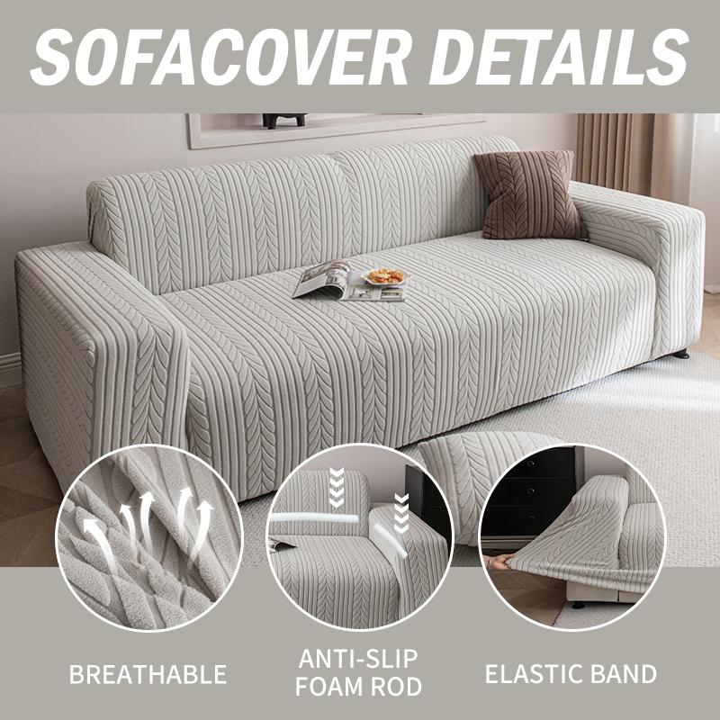 High-Density Thickened Sofa Cover with Leaf Pattern, Easy-Clean Pet-Resistant Protector, Durable Furniture Protection, Universal Sofa Protector
