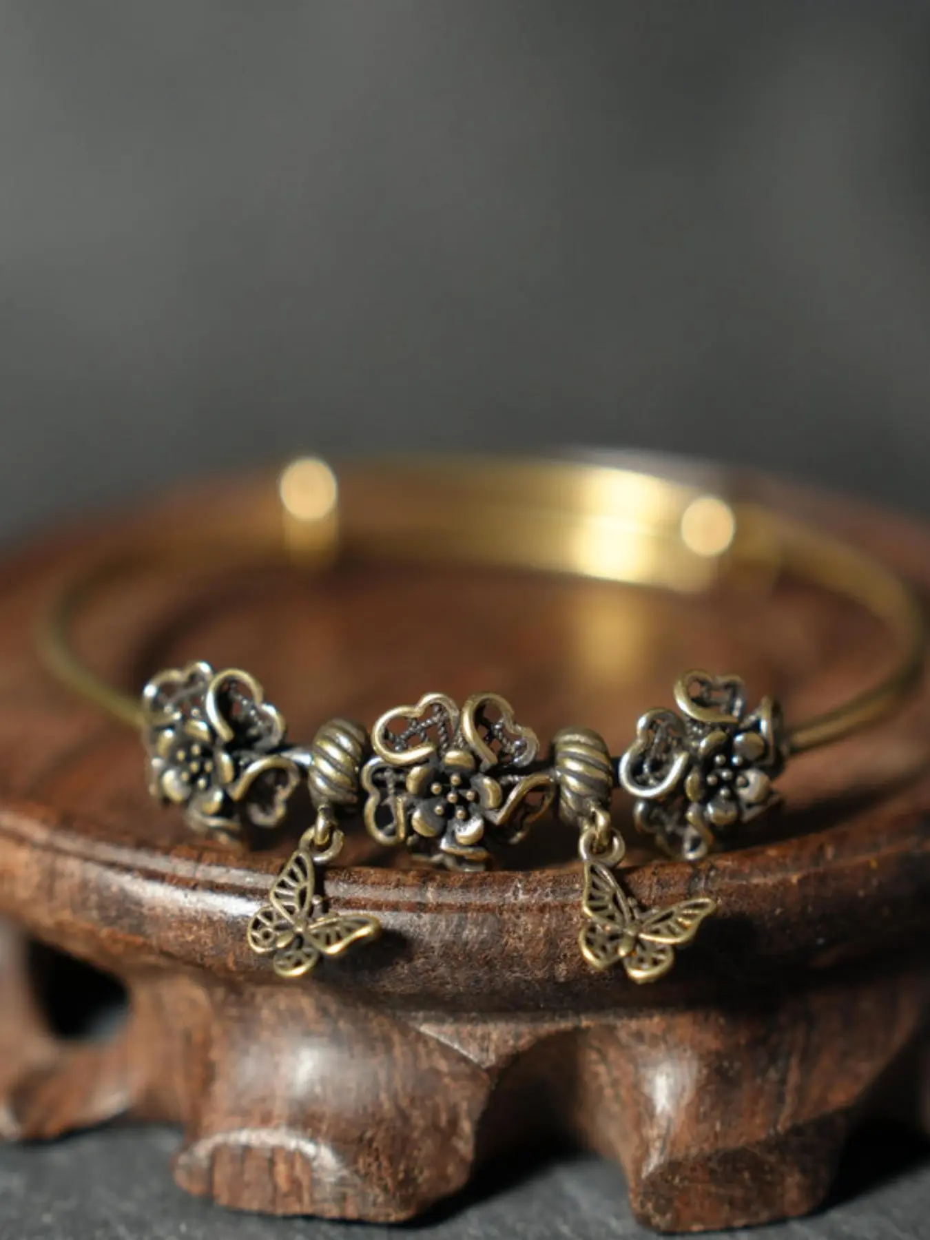Geometric Diamond Cuff Copper Bracelet with 3 Bells, Unique Design, Perfect Gift for Her, Stylish Accessory for Everyday Wear