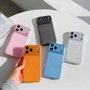for iPhone 17 Pro Max,16,15,14,13,12 Case Solid Color Camera Lens Protection Anti-Fingerprint Magnetic for iPhone Case(Compatible with MagSafe