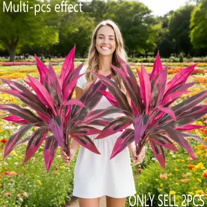 Set of Two - Lifelike Oversized Outdoor Synthetic Blooms, Made from Weatherproof Plastic, Ideal for Garden, Patio, Wedding, Party, Porch Railing, Yard, Or Photography Decor, Outdoor Artificial Flowers