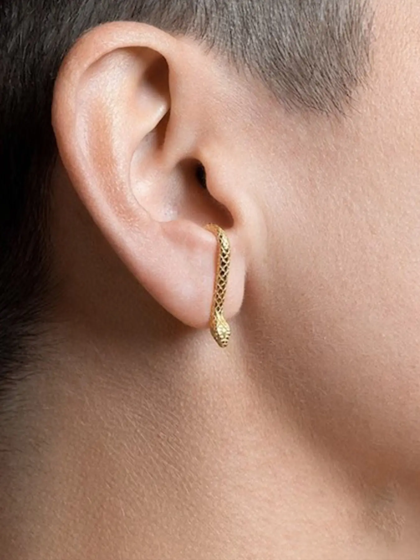 1Pair 925 Sterling Silver Classic Snake Stud Earring Hypoallergenic Cartilage Helix Tragus Lobe Piercing Jewelry Suitable For Women For Daily, Dates, Vacation, Wedding, Party, Holiday Gift