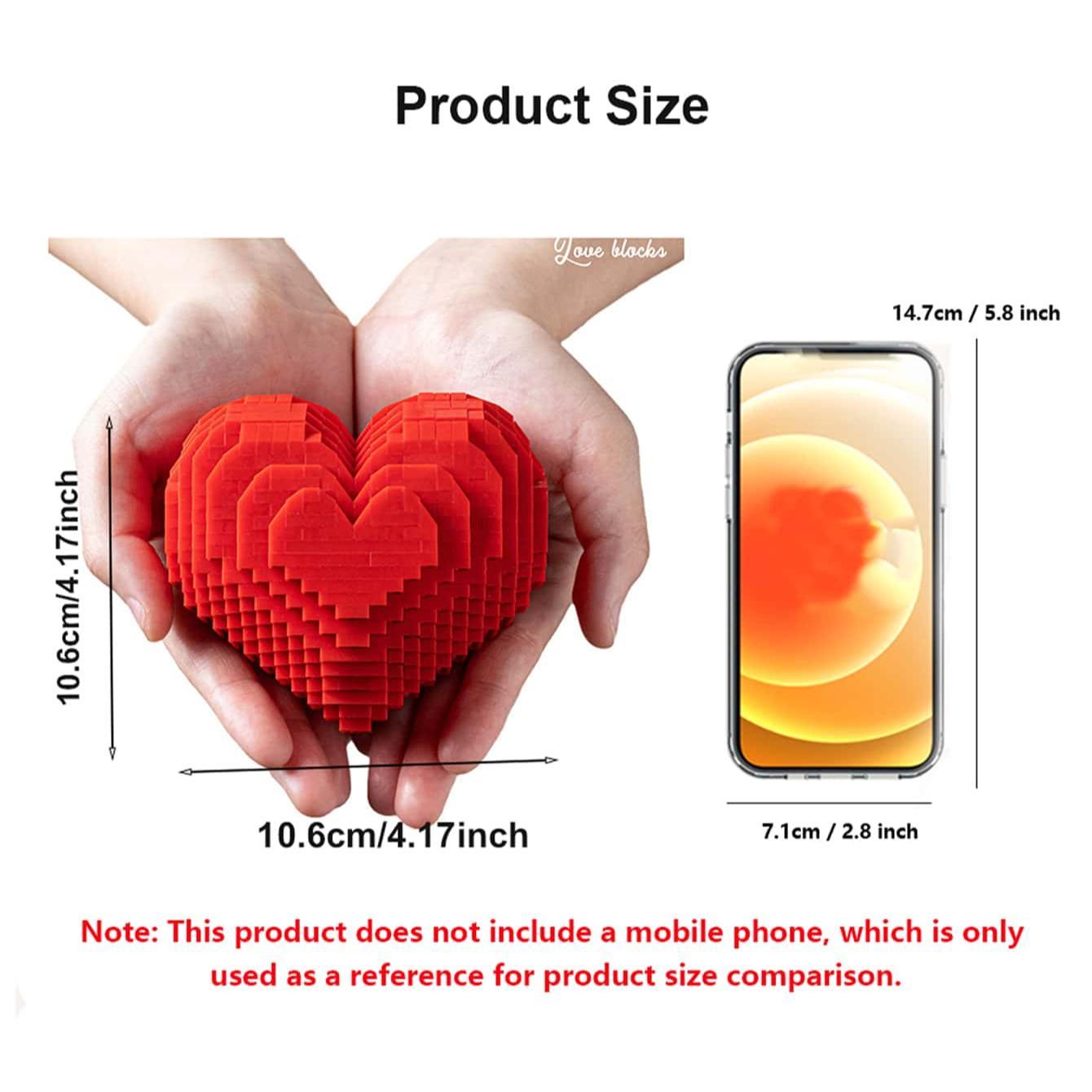 Creative Heart Shaped Building Blocks, 778pcs/box DIY Assembly Building Blocks, Desktop Ornament, Gift for Couple, Birthday Gift