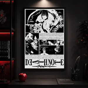 Death Note Anime Poster, Ryuk, Shinigami... Death Note Anime Posters, Canvas Wall Art Print, Japanese Anime Room Decor for Bedroom Dorm Gaming Room Office, Dark Manga Poster, Gift for Anime Fans