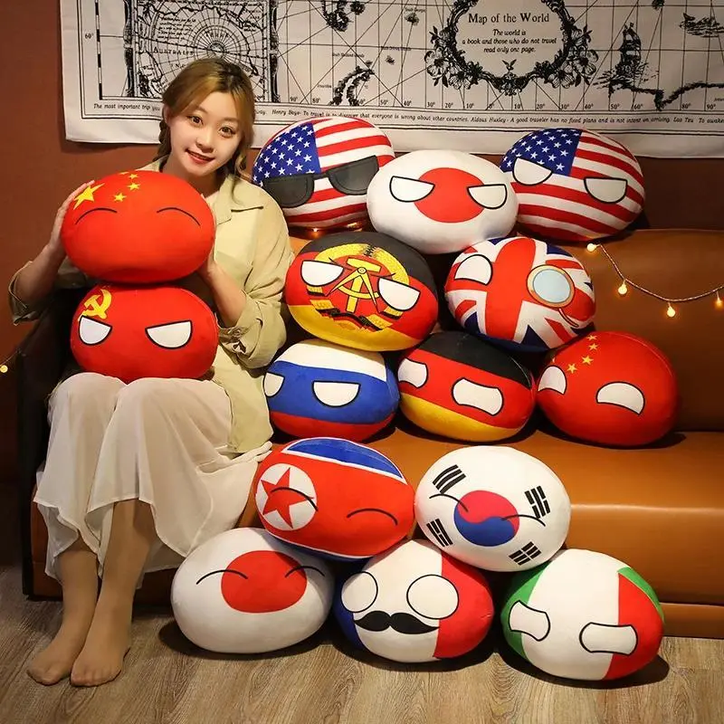 Hot  10/30/50cm Polandball Country Ball Toy Plush Pendant Plush Doll Countryball Ussr Usa France Russia Uk Japan Germany  Italy