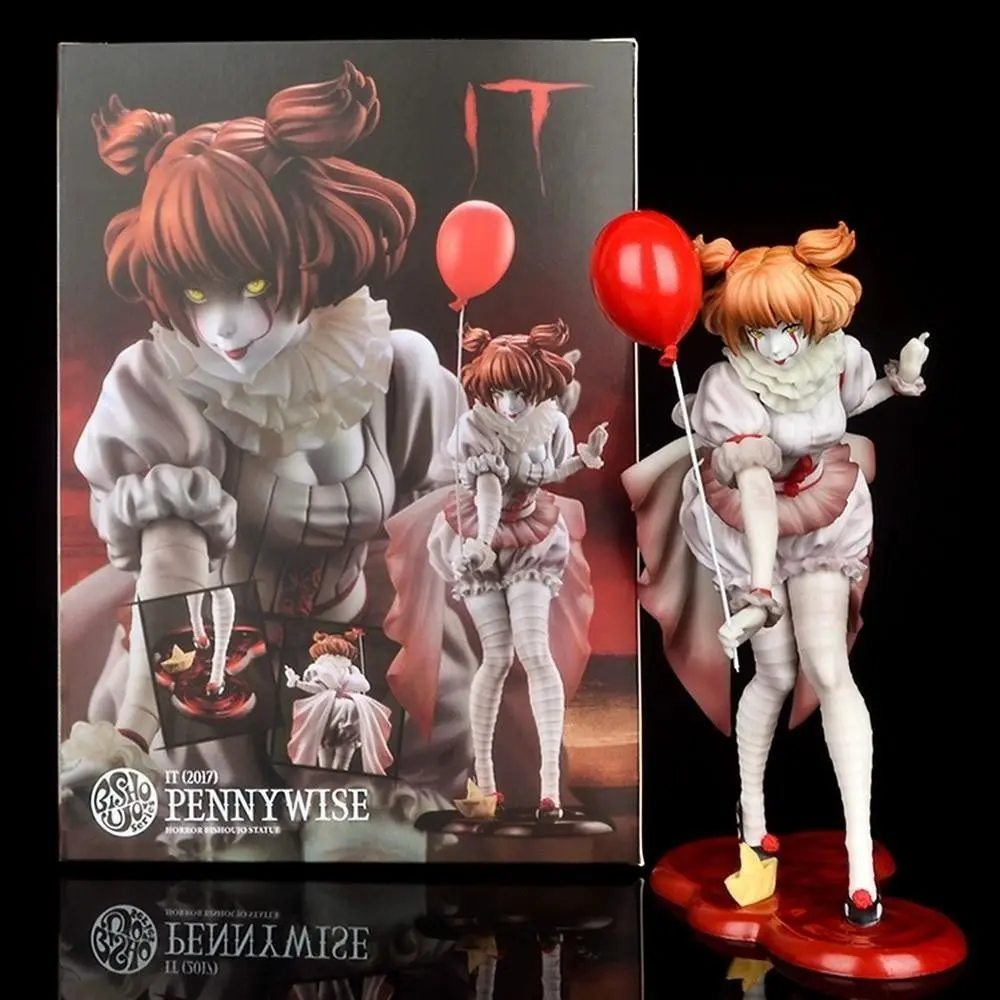 Female Pennywise Figurine, It Movie Collectible, Unisex Horror Doll, Circus Theme, Perfect for Fans and Collectors