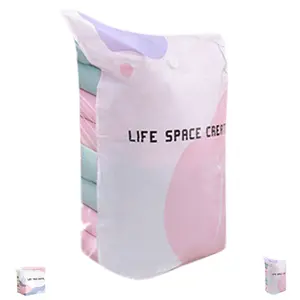 No Pump Vacuum Storage Bags, Thickened 3D Space Saving Compression Pouches for Clothes, Quilts & Bedding, Airtight Moisture Proof Compression Bags for Closet, Travel & Household Organization