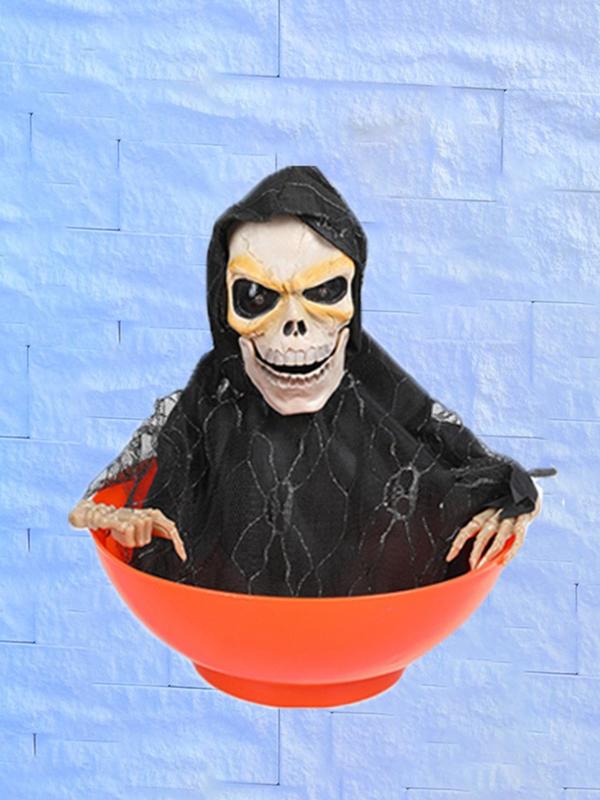 New Halloween Electric Light Control Induction Fruit Plate Ghost Decoration Prop, Prank Gag Gift, Fun Party Accessory