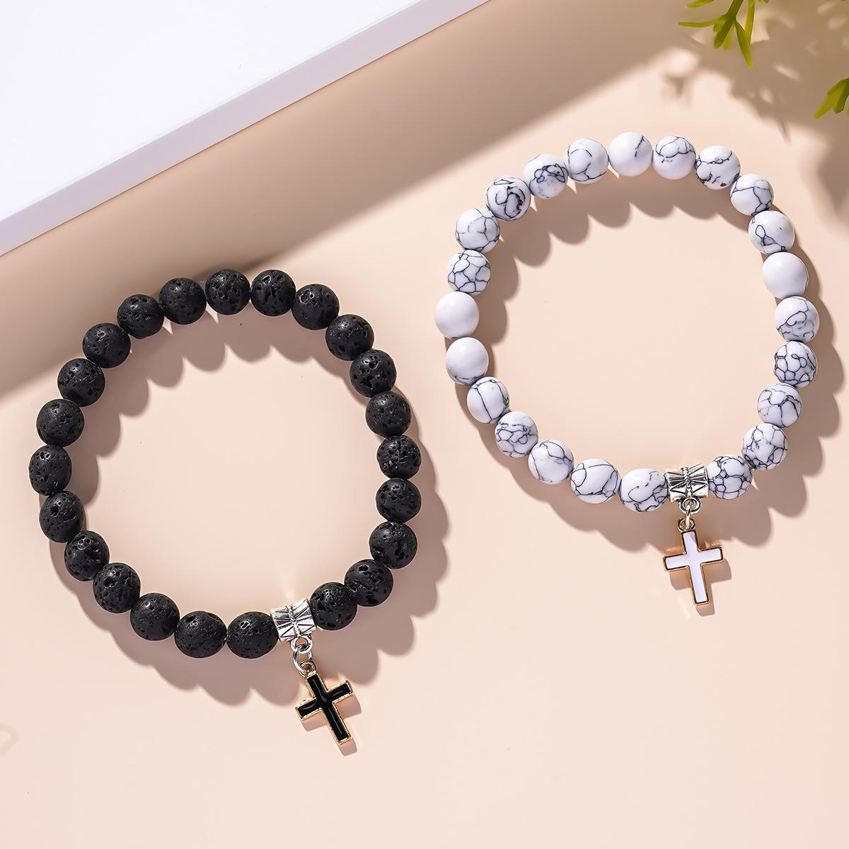 2pcs Matching Cross Couples Bracelets For Women Men Bf And Gf Boyfriend Girlfriend Jewellery