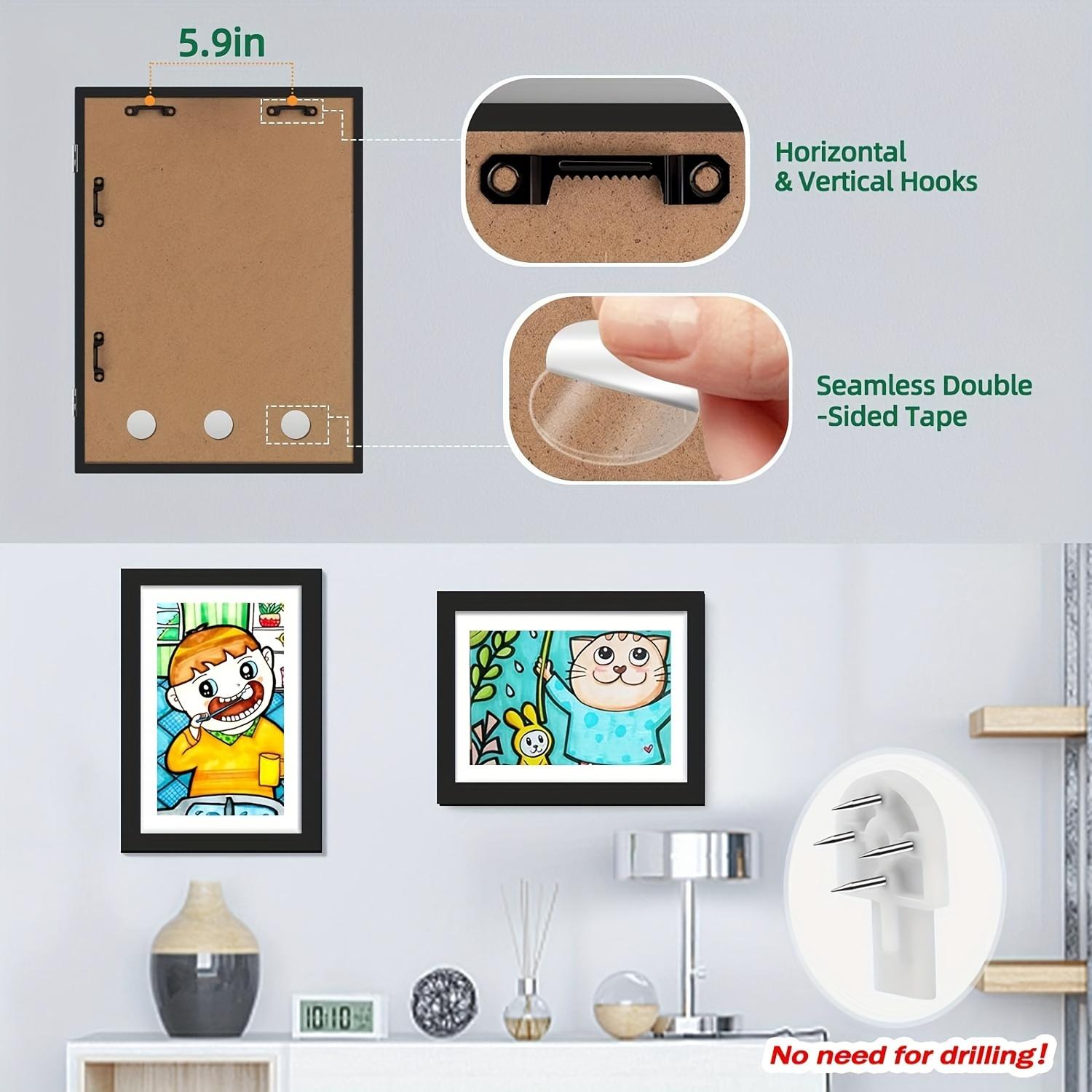 4pcs Changeable 8.5x11 Art Frames, Kid Art Picture Frame, Childrens Art Frames with Storage, Youngsters Art Frames Changeable, Artwork Frames for Youngsters Art, Front Opening Picture Display Frames