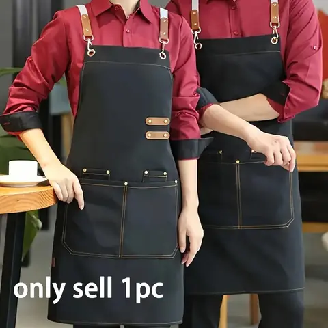 Water & Oil Resistant, Dirt Resistant, Easy Cleaning, Waterproof Apron with Pocket, Apron with Pockets, 1 Count Universal Apron for Women & Men, Perfect for Supermarkets, Restaurants, Fruit Shops, Milk Tea Shop