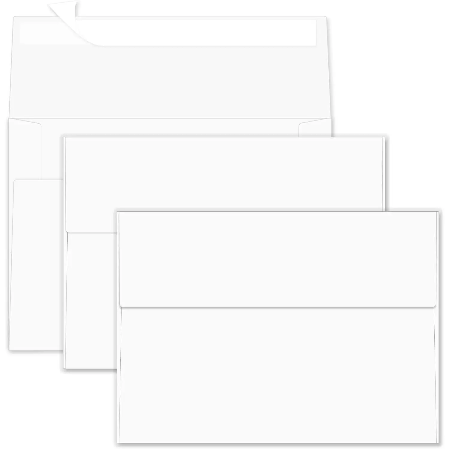 50 Pack A7 5x7 White Self Seal Envelopes for Invitations Weddings Greeting Cards Baby Shower Photos Birthday