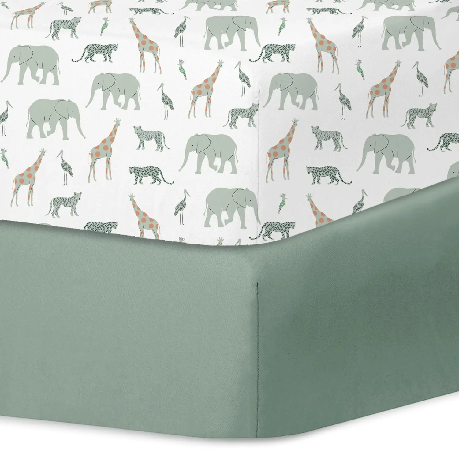 Crib Sheets  Boys and Girls 2pk Baby Crib ted Sheet  Standard Size Crib and Toddler Mattress Super Soft Baby Sheet, Safari