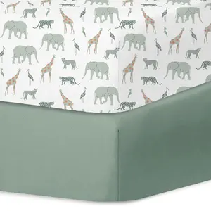 Crib Sheets  Boys and Girls 2pk Baby Crib ted Sheet  Standard Size Crib and Toddler Mattress Super Soft Baby Sheet, Safari
