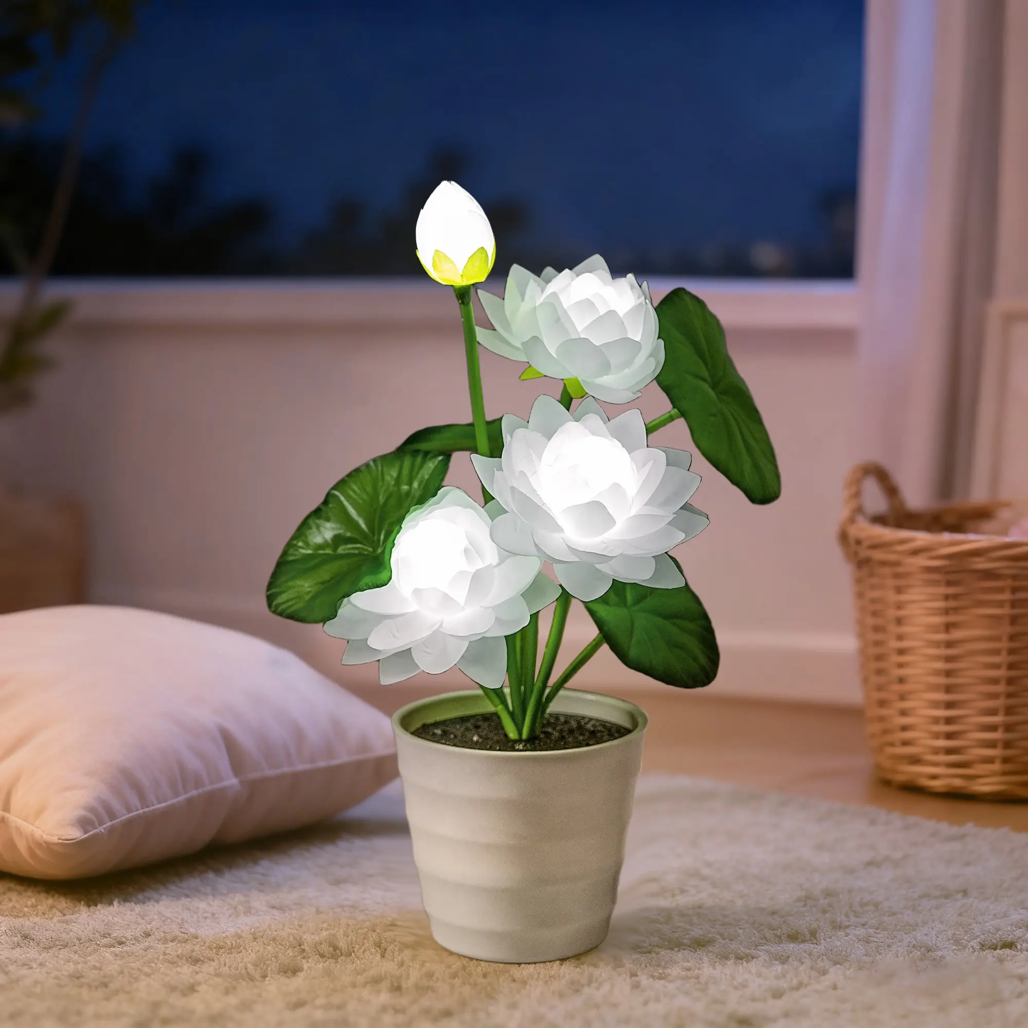 Lotus Flower Night Light, Ambient Lighting for Home Decor, Decorative Lights, Yoga Atmosphere Lamp, Battery Operated (battery Not Included), Versatile Placement