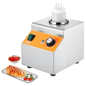 【DealsForYouDays】VEVOR Electric Bottle Warmer with Bottle, 0.8L Commercial Cheese Dispenser, Hot Fudge Warmer 86-185 Temp Adjustable, Plastic Bottle Nacho Cheese Sauce Warmer for Hot Fudge Cheese Caramel, Square