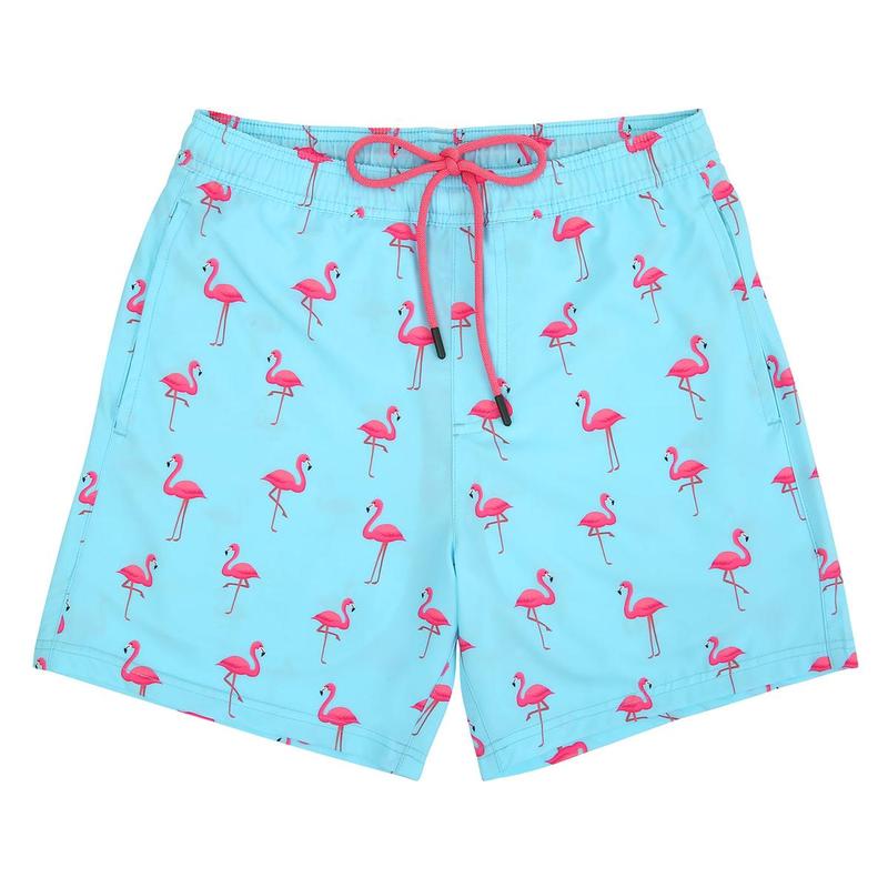 Mens Printed 7" Inseam Swim Trunks with Compression Liner Swimming Shorts,Beach Quick Dry Fabric Front Pockets & Adjustable Drawstring - Swimming Shorts