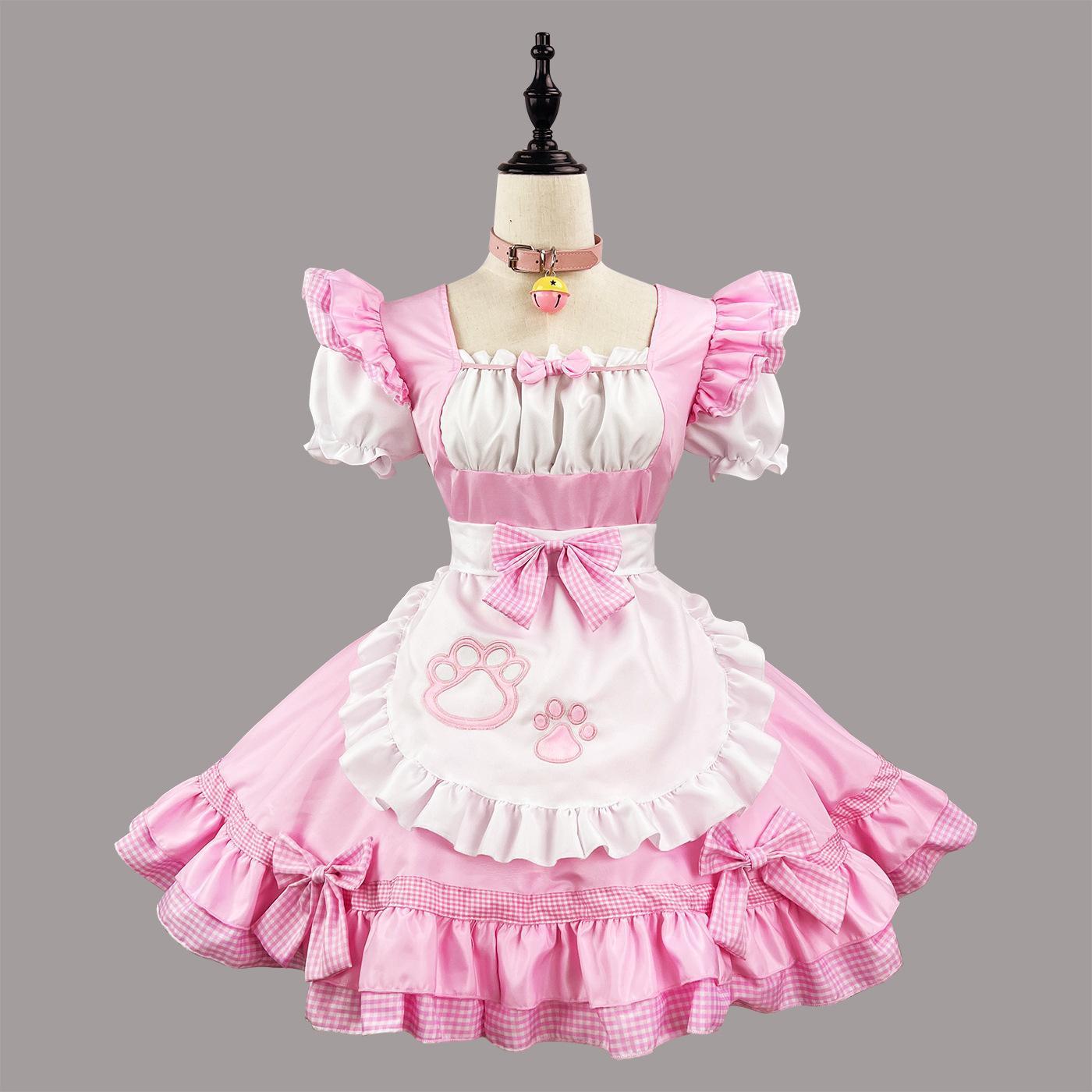 Classical Maid Cosplay Costumes Lolita Cat Girl Plus Size Apron Maid Outfits Anime Black White Cute Girl Party Princess Dress