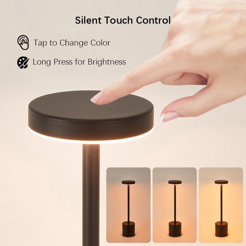 Wireless LED Touch Sensor Dimming Table Lamp Adjustable Rechargeable LED Lights for Bedroom Bedside Desk Creative Ambient Night Light Christmas Gift