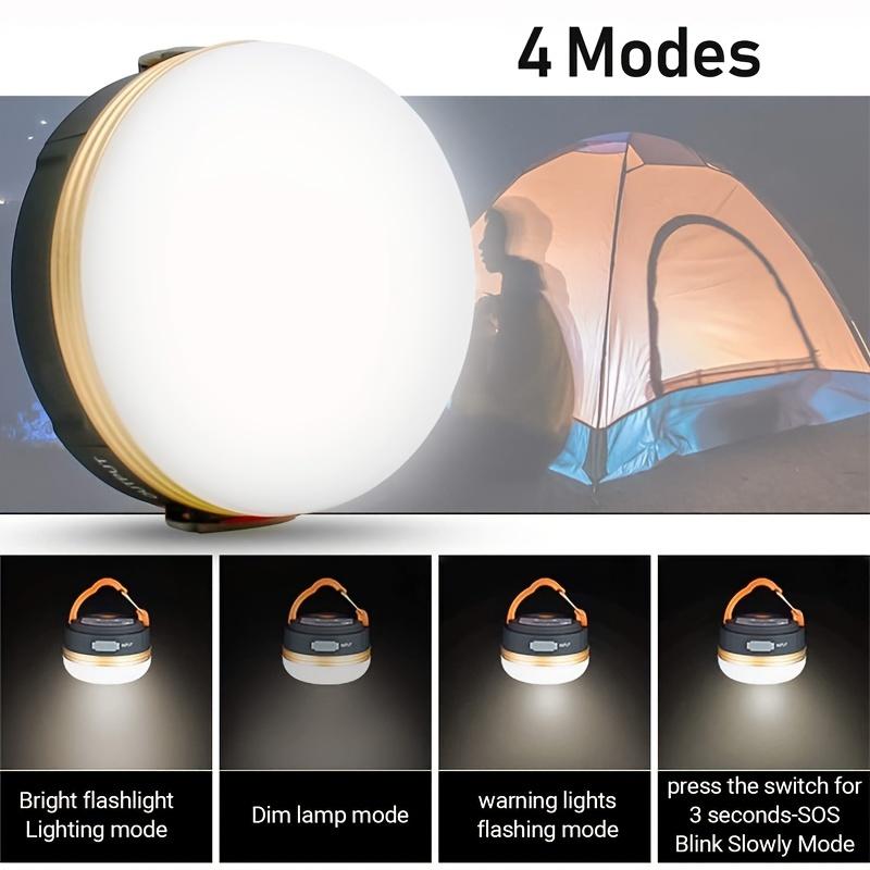 Portable Outdoor Waterproof 4 Mode Hanging Camping Light, USB Rechargeable LED Emergency Light, Portable Flashlights