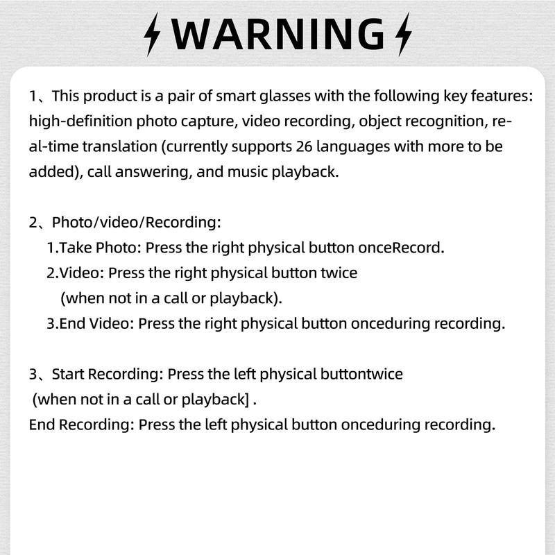 LIFEBEE Smart Shooting Glasses, Wireless Smart Glasses, Ai Smart Glasses, 5MP HD Camera Glasses with Voice Interaction, Real-time Translation Glasses, Smart Glasses for Enhanced Viewing Experience, Wearable