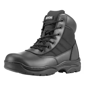 VEVOR Men's Military Tactical Boots, 6 inch Combat Hiking Work Boots, Lightweight Breathable Sturdy Mens Motorcycle Interceptor Trooper Boot, for Outdoor Security Mountaineering, US Size 9