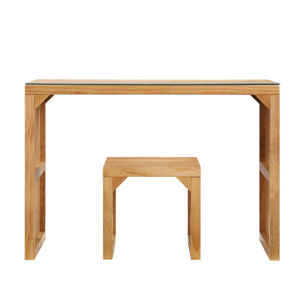 Natural Pine Dining Bench and Table Set – Versatile Indoor Wood Furniture for Entryway, Living Room, Kitchen, and Bedroom – Includes Small Tempered Glass Top Natural Pine Dining Bench and Table Set – Versatile Indoor Wood Furniture for Entryway, Living Room, Kitchen, and Bedroom – Includes Small Tempered Glass Top