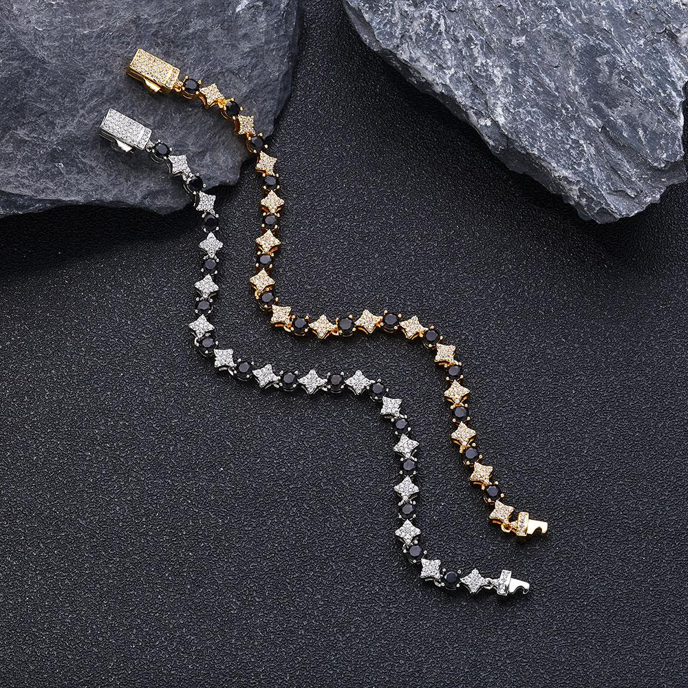 Premium Luxury Star Tennis 6MM Bracelet Hip Hop Zirconia Tennis Bracelet for Girl Boys Friends Jewelry Gift