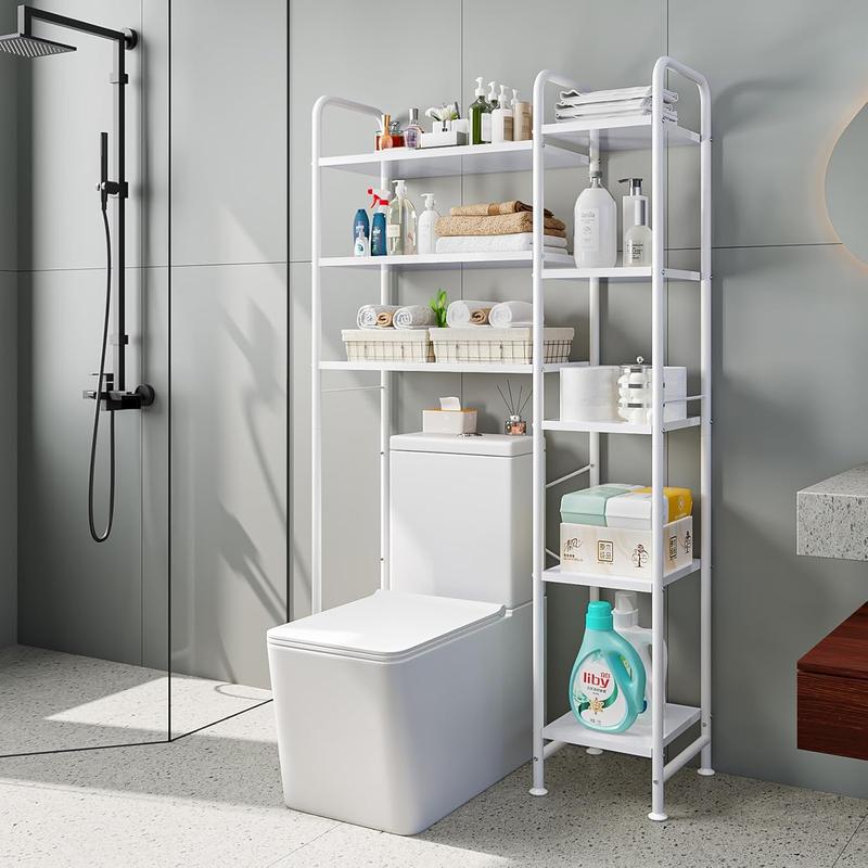 Over The Toilet Storage Bathroom Organizer Shelf Freestanding Space Saver with Toilet Multifunctional Rack Bathroom Organizer Towel Metal Deals For You Days