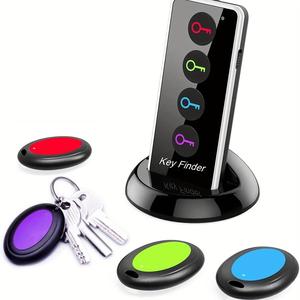 key locator, wireless rfid locator key positioner with 4 receiver & led flashlight function, valentine's day gift, electronic gadgets, tech gadgets