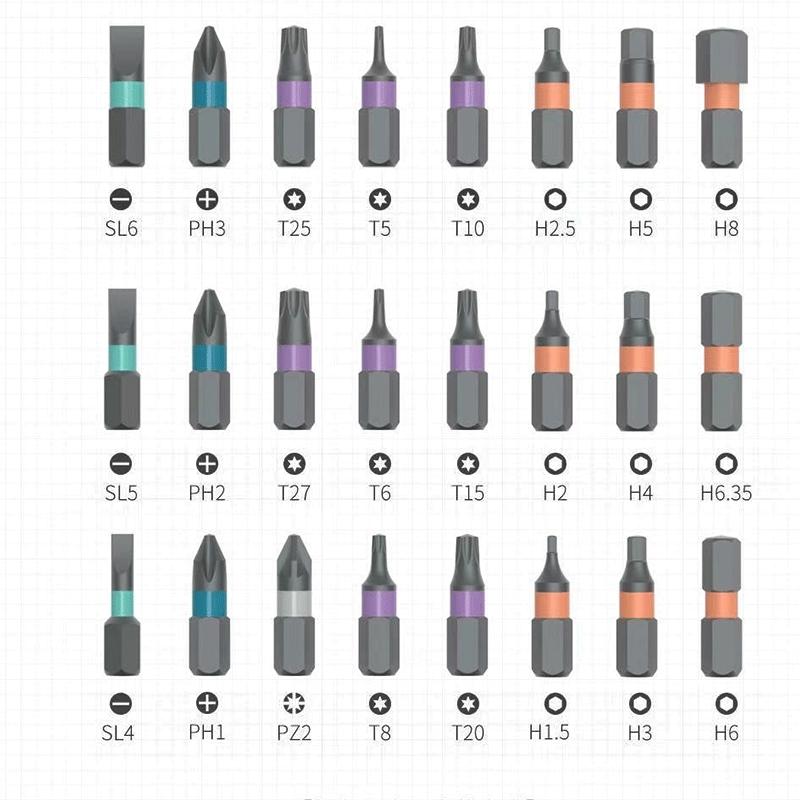 24-In-1 Magnetic Screwdriver Set & 43-In-1 Tool Kit, Multi-Functional Manual Tools with Detachable T-Handle Ratchet, DIY Home Maintenance Toolbox, Replaceable Screwdriver Bits