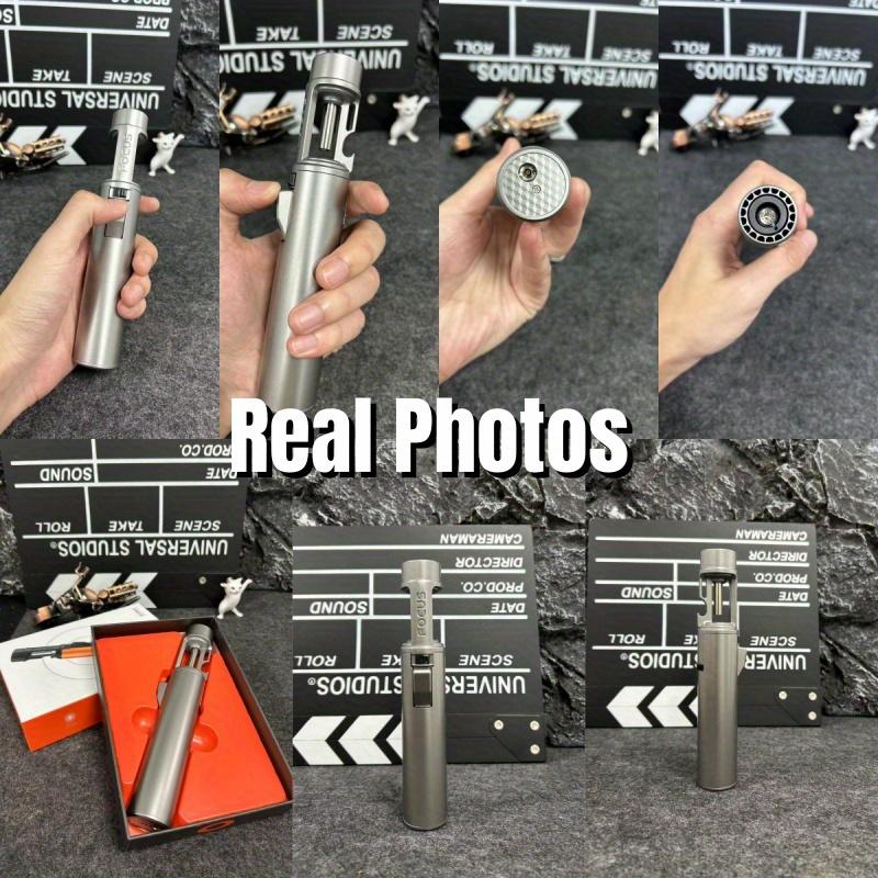 Windproof Jet Flame Lighter 2 In 1 Windproof Lighter - Torch Lighter With Adjustable Jet Flame And 360 Degree Rotation Ignition - Portable Camping Bbq Baking Lighter (Butane Gas Not Included)