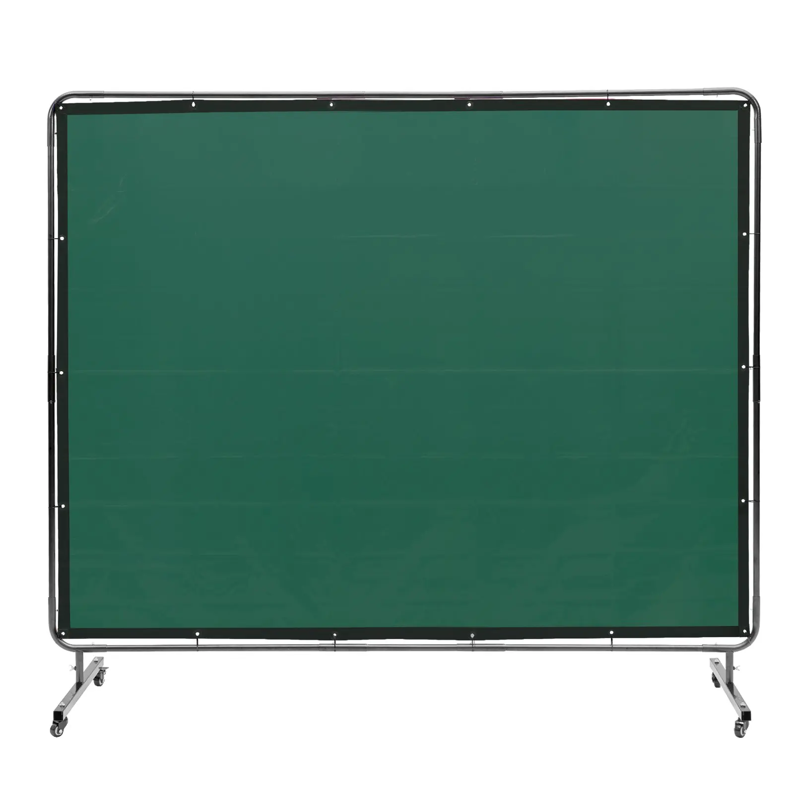 VEVOR Welding Screen with Frame, 6' x 8' Welding Curtain Screen, Flame-Resistant Vinyl Welding Protection Screen on 4 Swivel Wheels (2 Lockable), Moveable Professional for Workshop/Industrial, Green