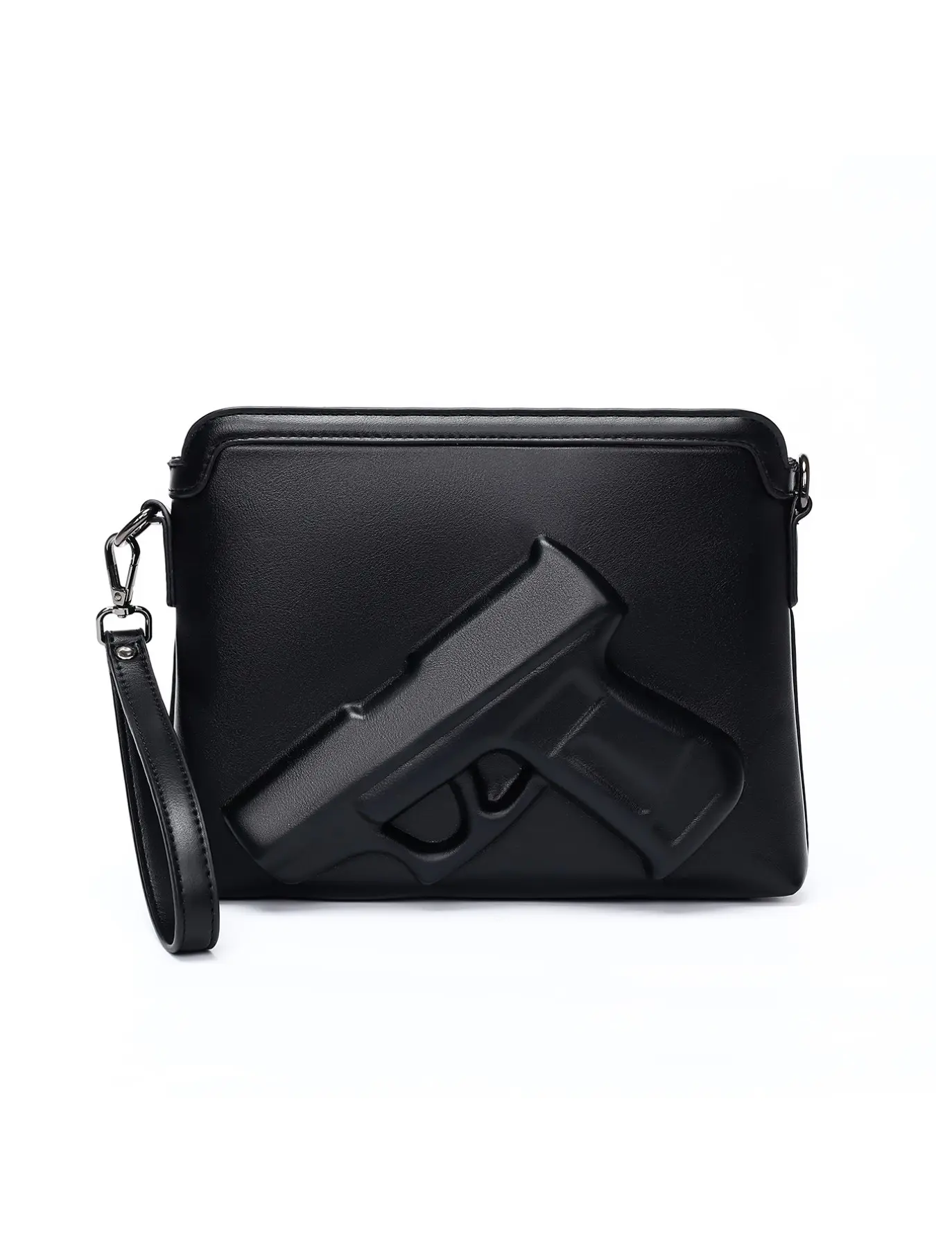 2026 New Trendy Men's 3D Gun Shape Crossbody Bag, Leather Functional Style, Punk Street Fashion, Unique Shoulder Bag for Men