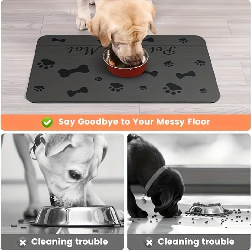 Pet Feeding Mat, 1pc Non-slip Pet Food Mat, Water Absorbent Pet Feeder Mat, Dog & Cat Accessories, Pet Products