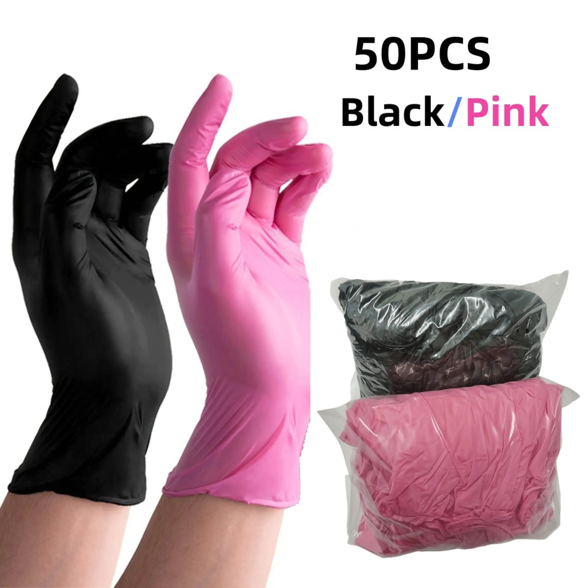 50pcs Disposable PVC Gloves, Multi-Purpose Cleaning Gloves for Kitchen Use, Single Use 50pcs Disposable PVC Gloves, Multi-Purpose Cleaning Gloves for Kitchen Use, Single Use