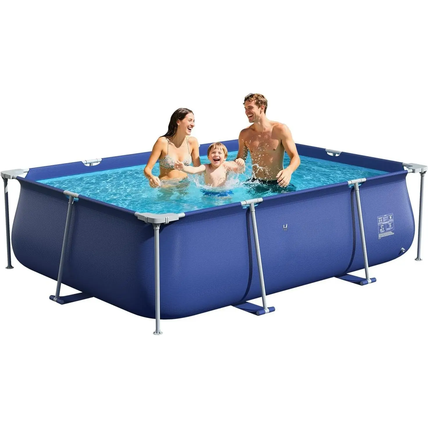 Metal Pro 8'3" X 5' X 26" Rectangle Pool Durable Steel Frame Above Ground Pool for Outdoor Backyard Swimming Pool Suitable  Family Adults