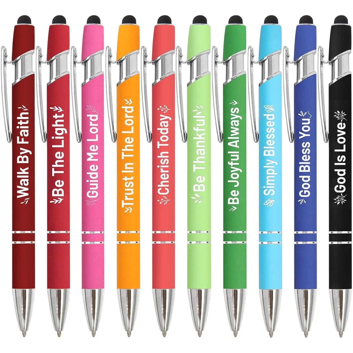 Religious Christian Pens Inspirational Pen  Verse Scripture | 10 count Blessing Ballpoint Pen, Women, Men, Adults, Sunday School, Office, Holiday, Chritsmas, Exchange Favors,  Supplies