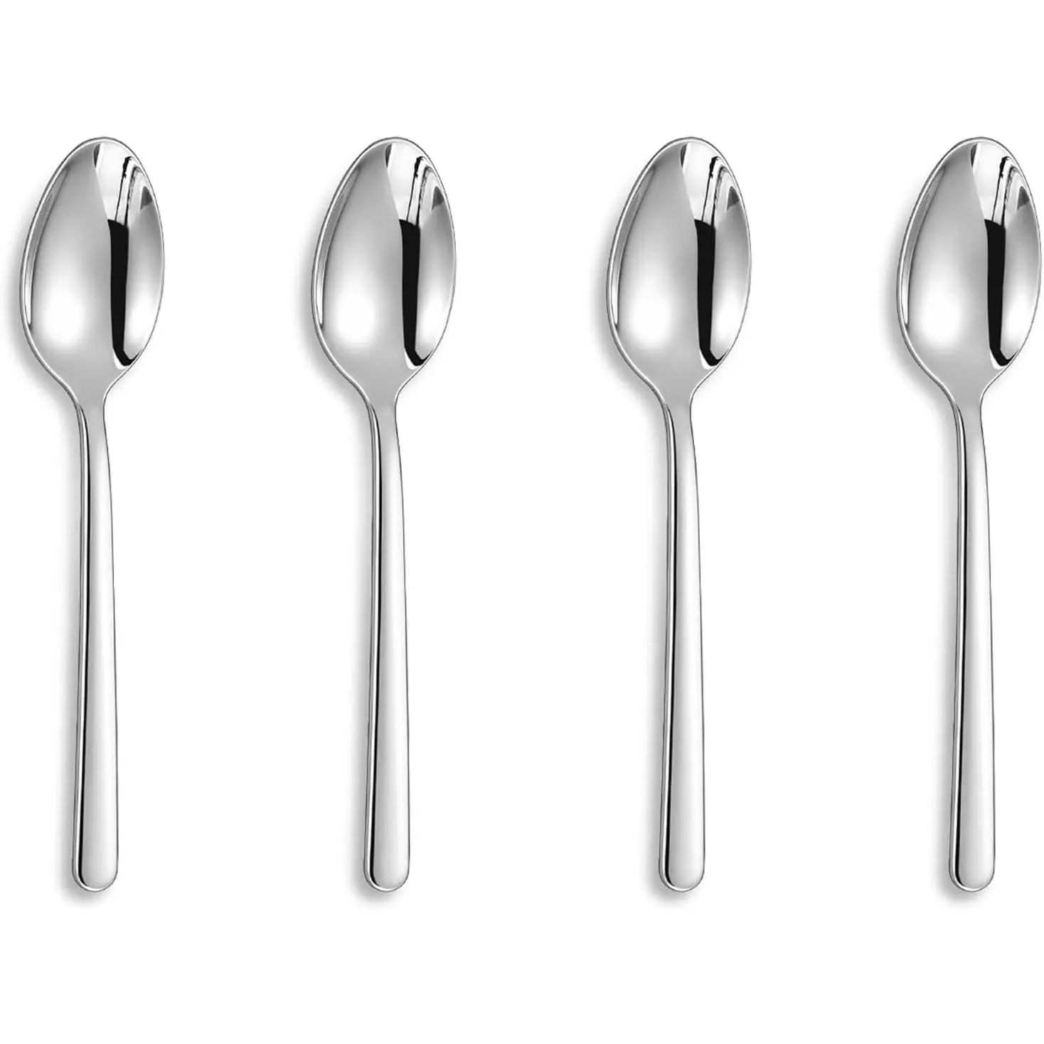 Aline 4- 5.8-Inch Dessert Spoon Set (4, Small Spoons) | 18/10 Stainless Steel Small Spoons; Sleek Modern Handles; Comfortable Grip; Mirror Finish; For Desserts, Yogurt & Coffee