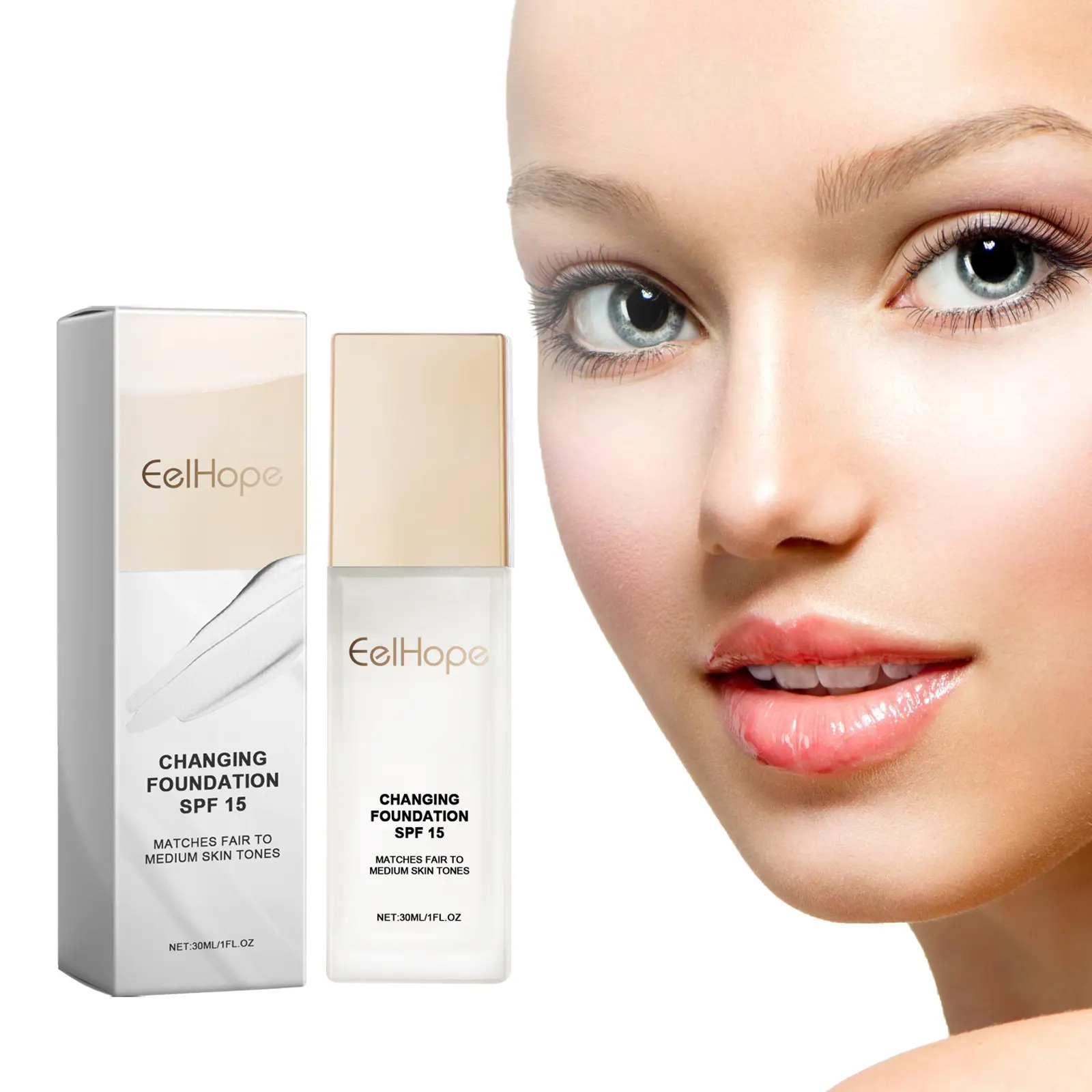 Mineral Oil Moisturizing Liquid Foundation, SPF Protection - Natural Light Daily Wear Makeup Skin Base