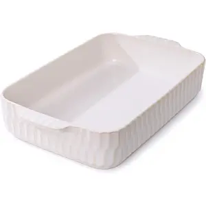 4.7QT Casserole Dishes for Oven, 9x13” Large Lasagna Pan, Ceramic Baking Dish, Rectangular Lasagna Pan Deep with Handles for Baking, Casserole, Kitchen, Birthday Gift for Mother Father Women Men