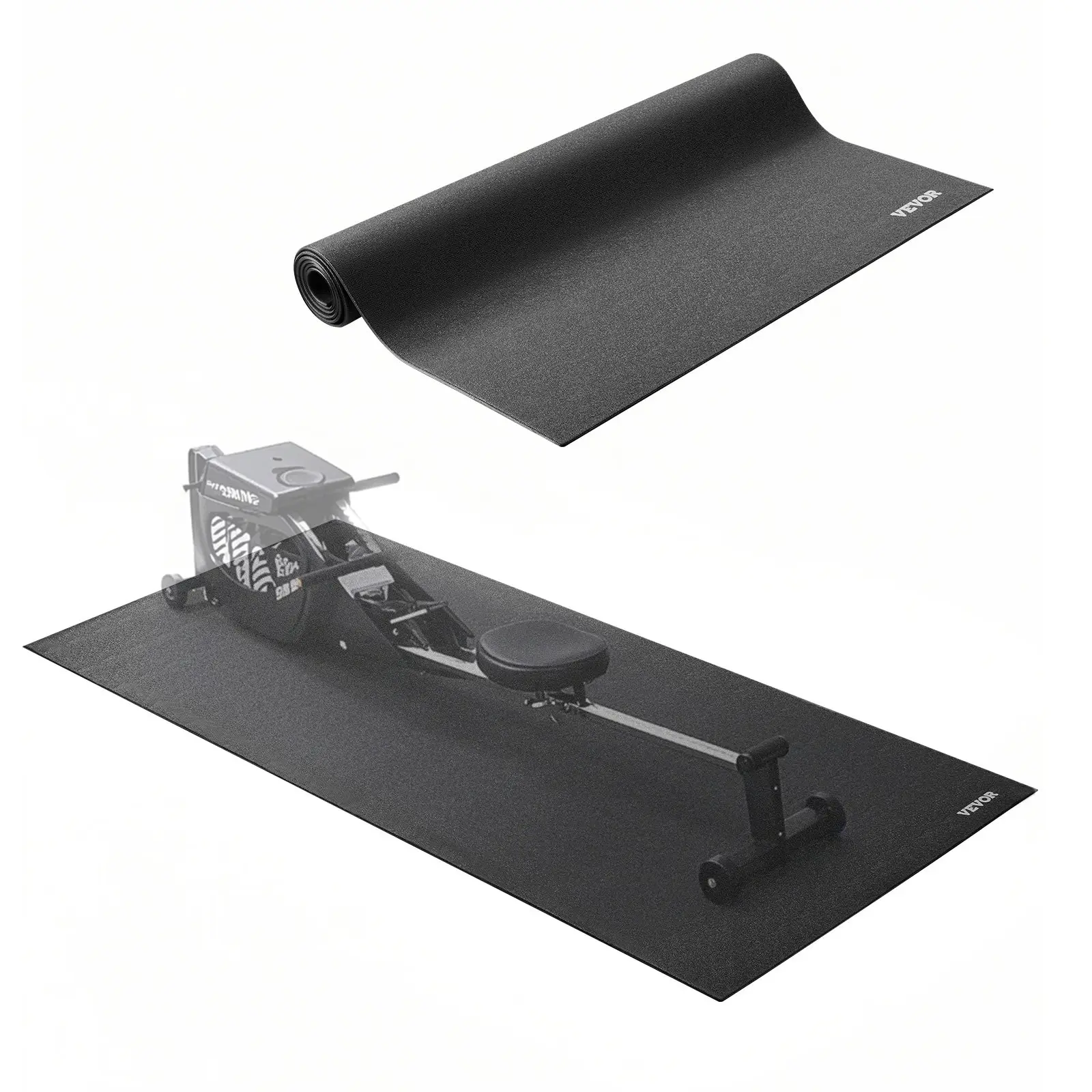 【DealsForYouDays】VEVOR 36x72 in Flat Fitness Gym Mat, 0.24 in Thick High-Density PVC Floor Protector, Vibration-Absorbing, Waterproof, Non-Slip, Easy Clean for Carpet Floors, Cardio Treadmills, Home Gym Use, Gym Mats