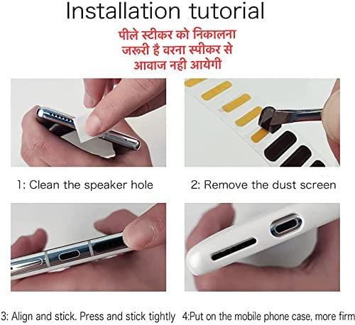 48PCS Universal Phone Speaker Dust Protector Cover Mesh Stickers Compatible with iPhone 17 16 15 Pro Max, iPhone 14, 13, 12, , Included  Tweezer