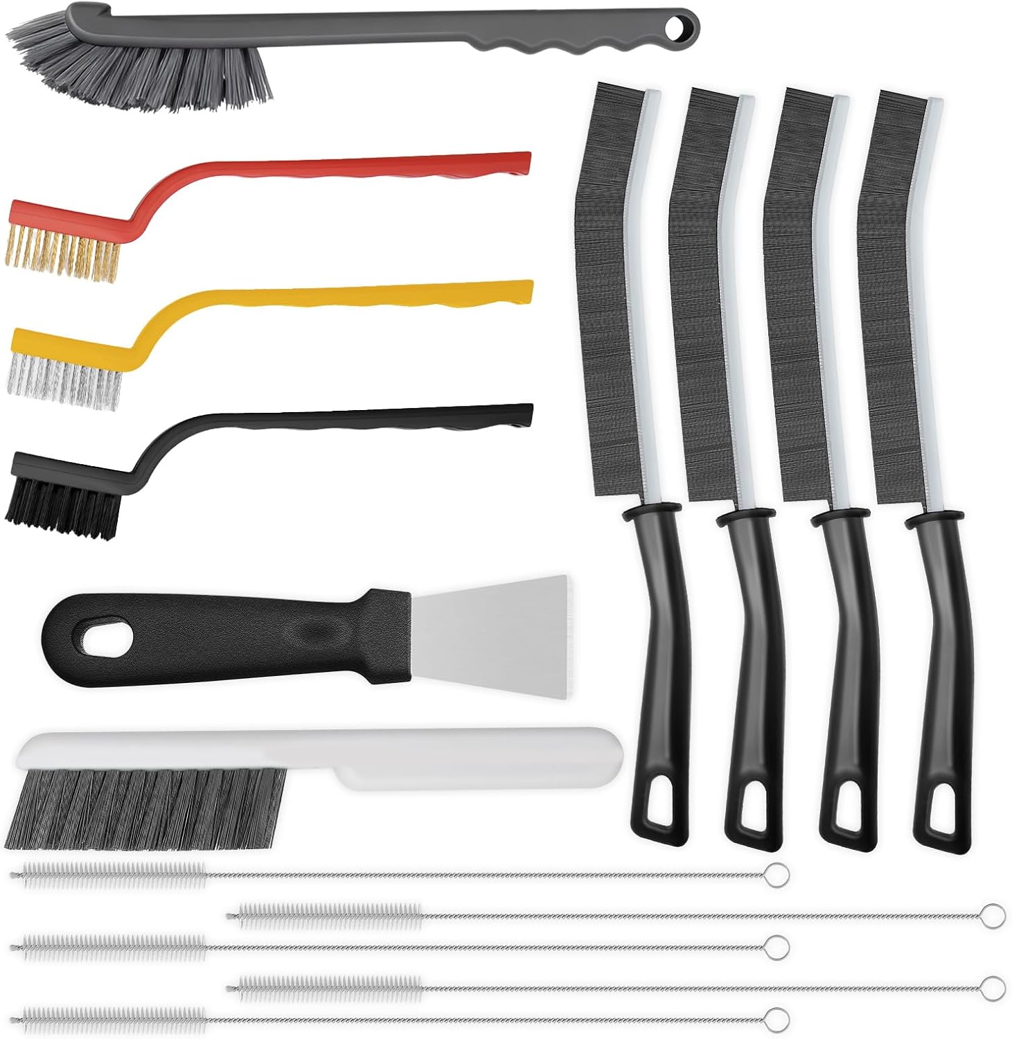 15pcs Crevice Cleaning Brush, Hard Bristle Scrub Brushes Tools, Multifunctional Grout Brush for Home, Bathroom, Ktichen, Window and Corners