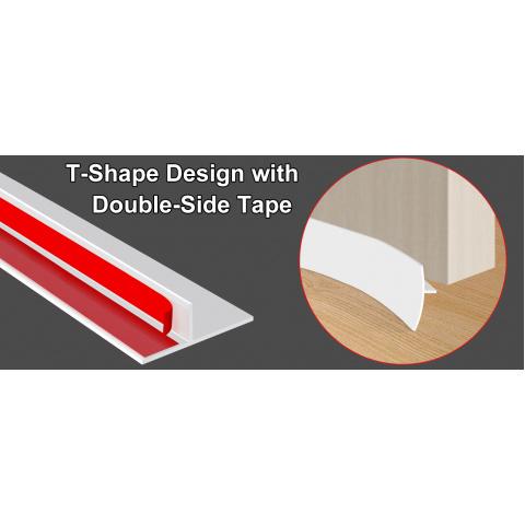 20ft T-Shaped Weather Stripping Seal, Door Seal Tape for Doors and Windows, Blocks Cold Drafts and Reduces Noise