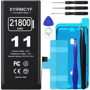 21800mAh Super Capacity 0 Cycle Li-Polymer Replacement Battery Compatible with iPhone 11, with Professional Repair Tool Kit