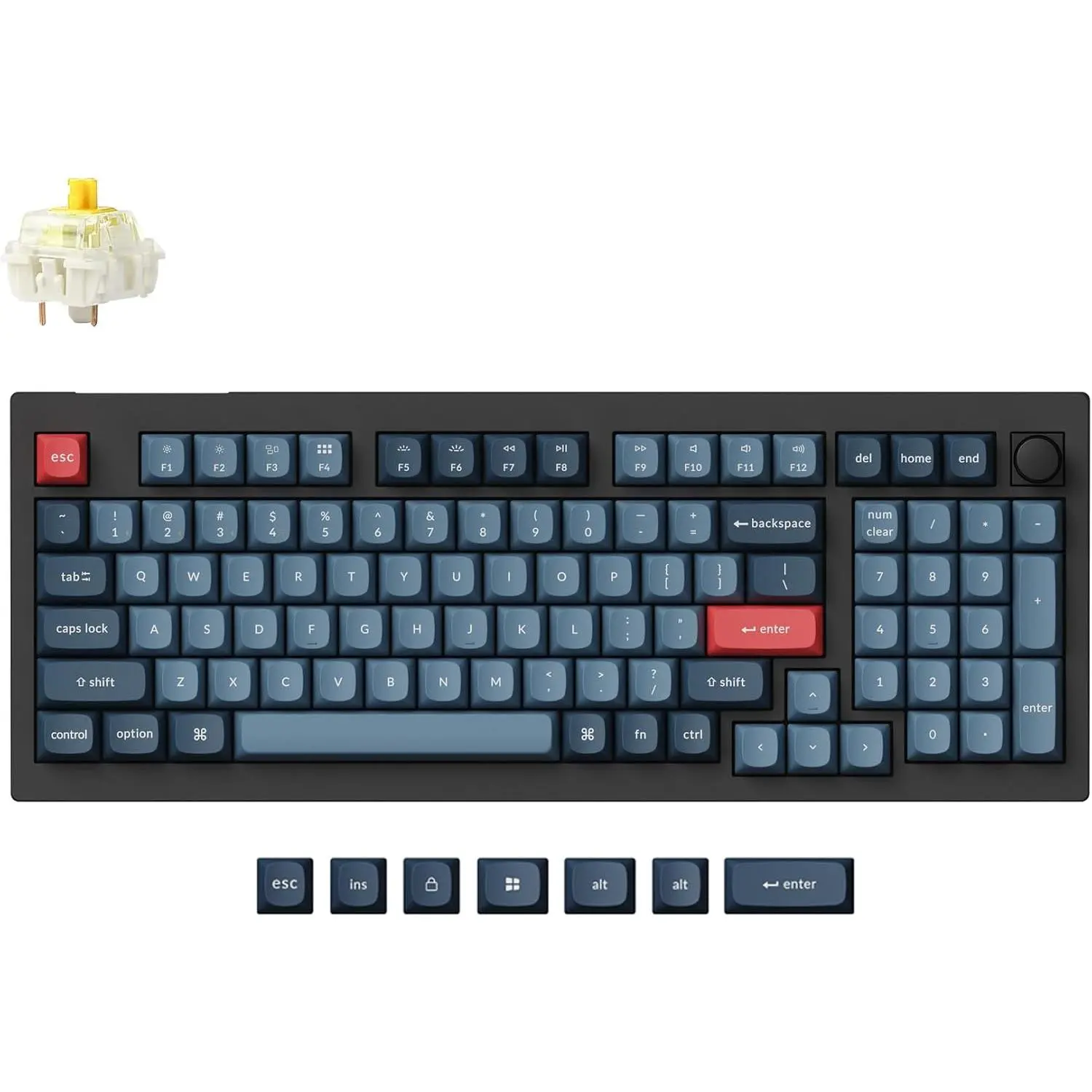 V5 Max Custom  Mechanical Gaming Keyboard with Number Pad, 96% Layout QMK/VIA 2.4 GHz/ 5.1/Wired, RGB Backlit Hot-Swappable Gateron Banana  for  Windows Linux