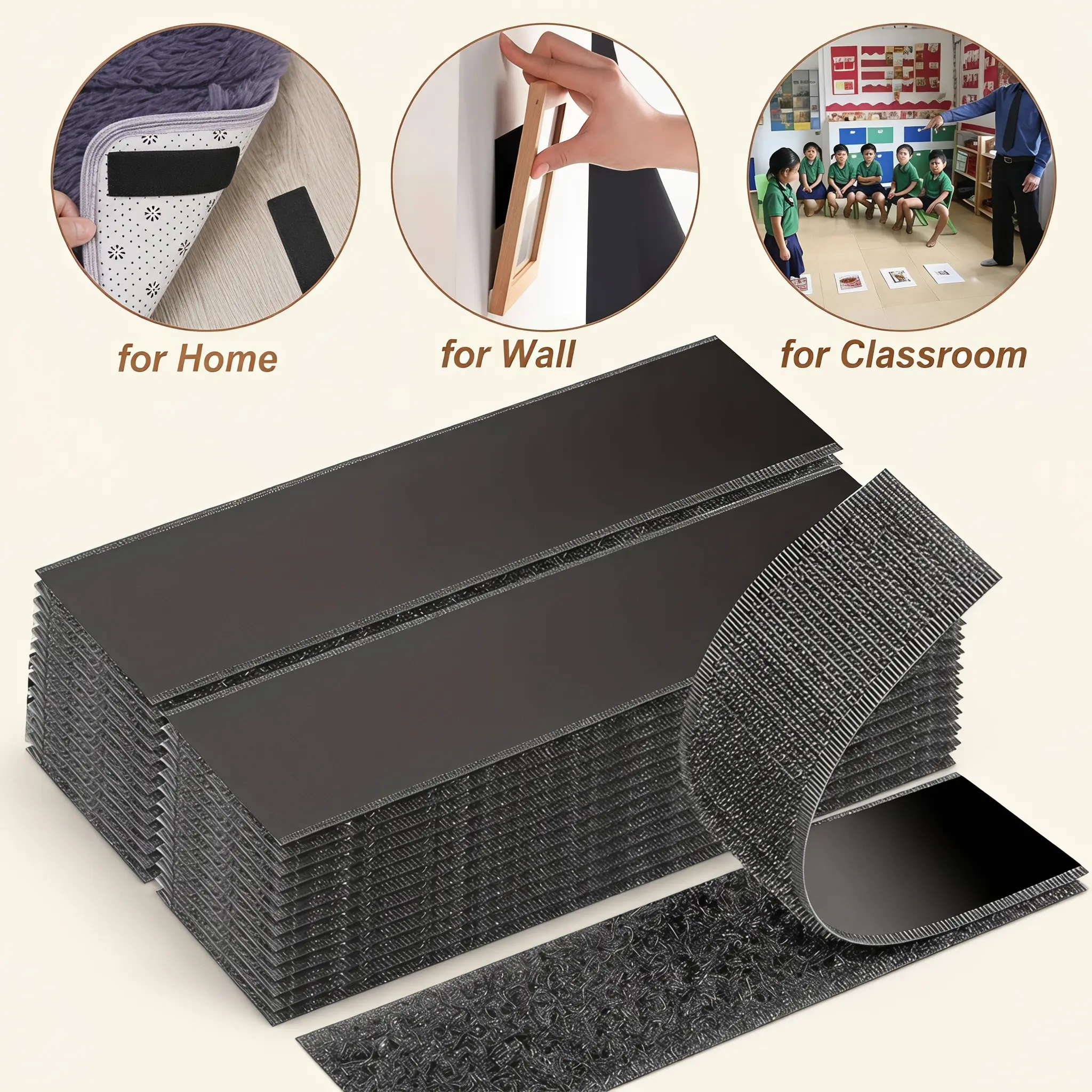 10/20 PCS Heavy Duty Waterproof Self-Adhesive Double Sided Hook and Loop Strips, Reusable Mounting Tape for Wall Hanging Picture Frames, Frame Wall Decor, Cable Organizer (Home & Office Use)-YY1