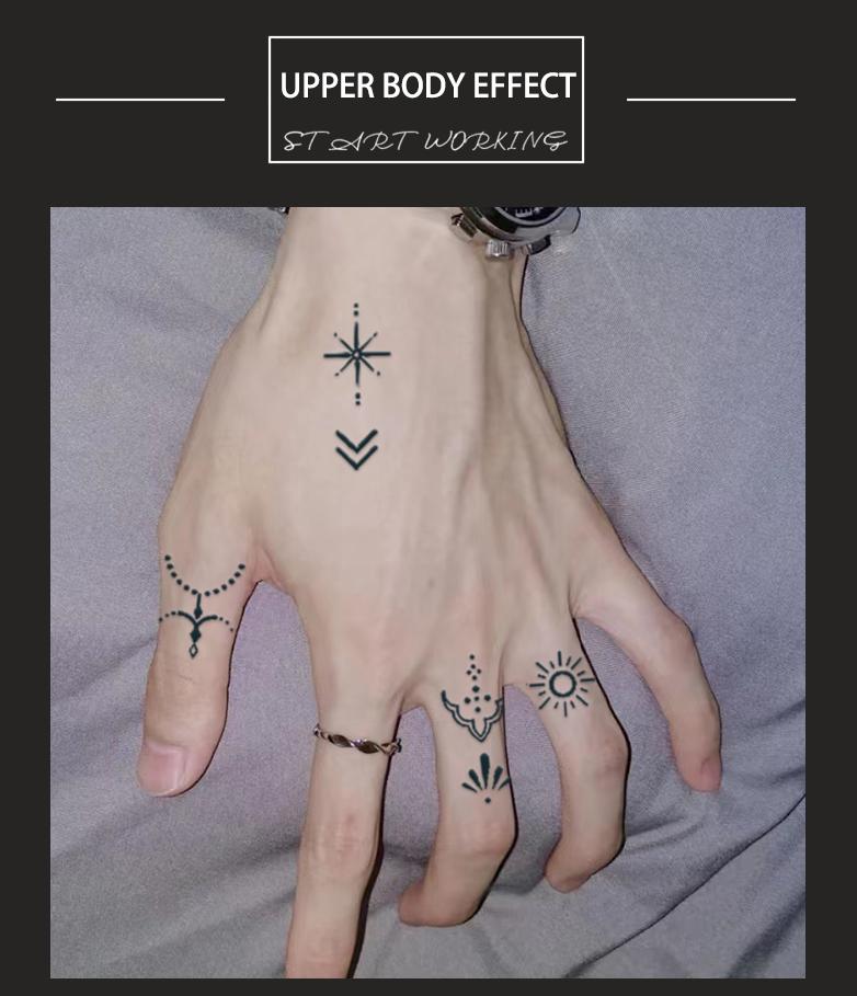 8 Sheets 154 Pcs Tiny Small Temporary Tattoos For Women Men Finger Hands, Cartoon Bohemia Fake Tattoo Stickers For  Parties, Festivals & Halloween,  Bulk Cute Black Long Lasting Vintage Tatoos Neck Cholo,