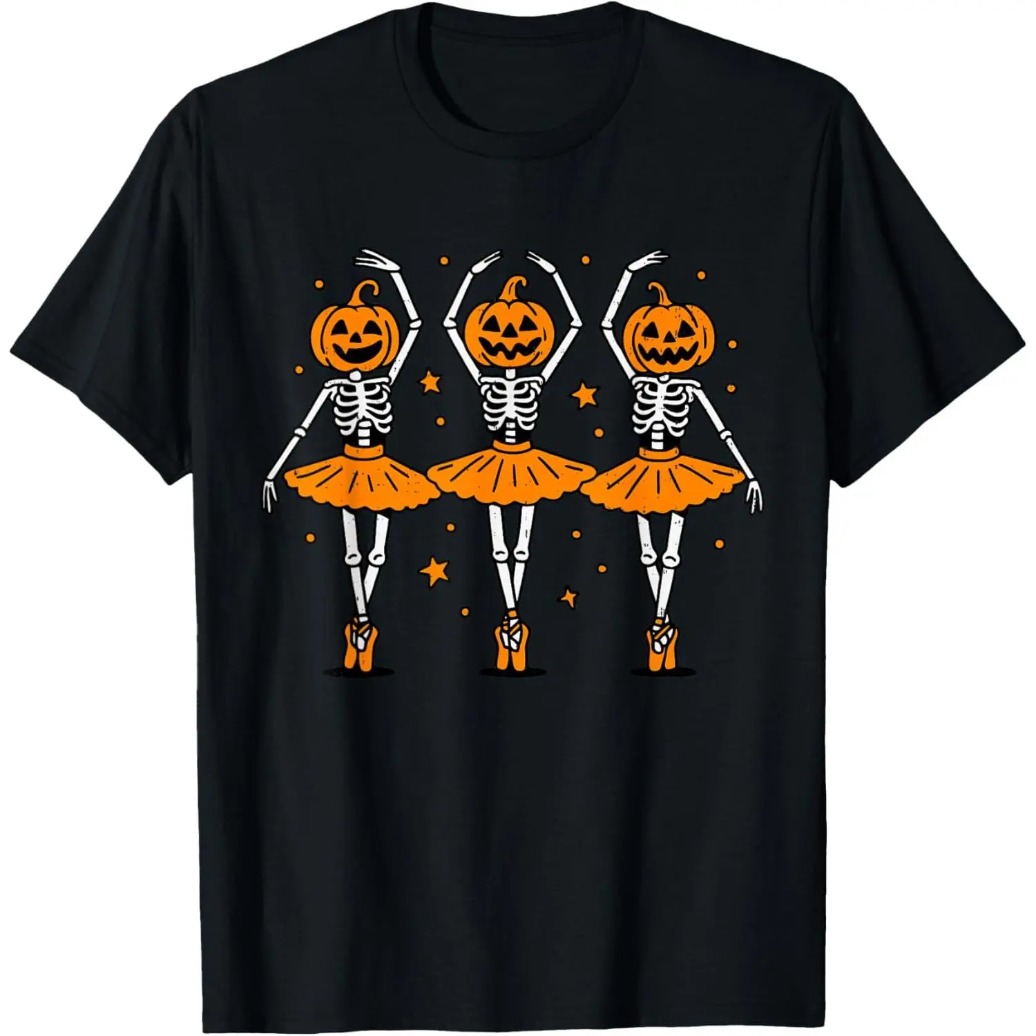 Cute Ballet Pumpkin Skeleton Halloween Costume T-Shirt
